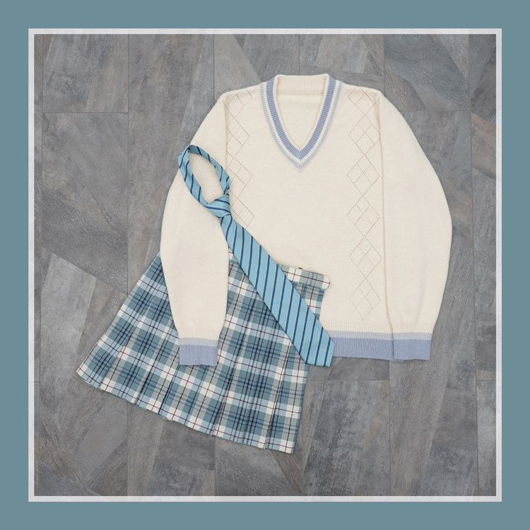 (Spot) Glacier Glacier Day Department Students Original Rabbit Suede Sleeve Head Knit Sweater Fall Rhombus