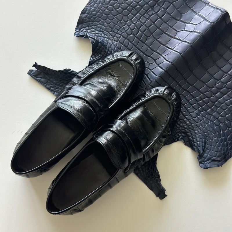 【Lin Xiaohe】Eel Skin~ Wrinkled Vintage-Style Loafers for Women, Elegant Black Leather Shoes, Commuter Flats 【Lin Xiaohe】Eel Skin~ Wrinkled Vintage-Style Loafers for Women, Elegant Black Leather Shoes, Commuter Flats