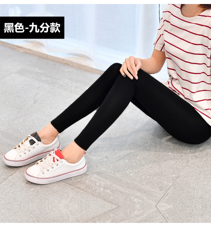 Chín điểm quần modal phụ nữ mặc quần dài cỡ lớn quần dài bó sát quần legging đen mặc cotton sinh viên shop quần áo nữ