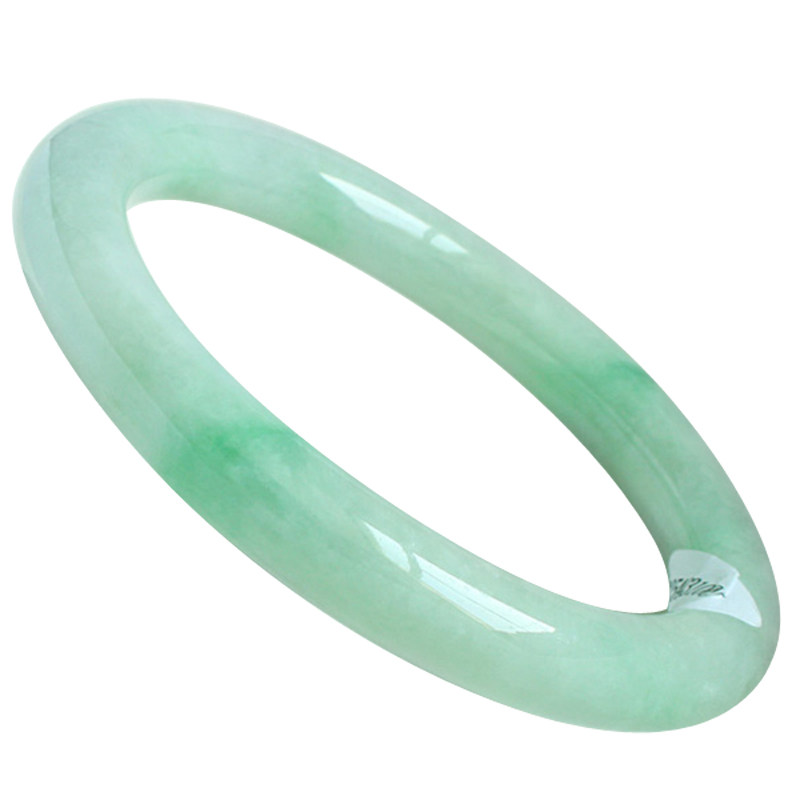 Myanmar natural old pit A goods emerald bracelet green floating flower round clause jade bracelet bracelet national certificate