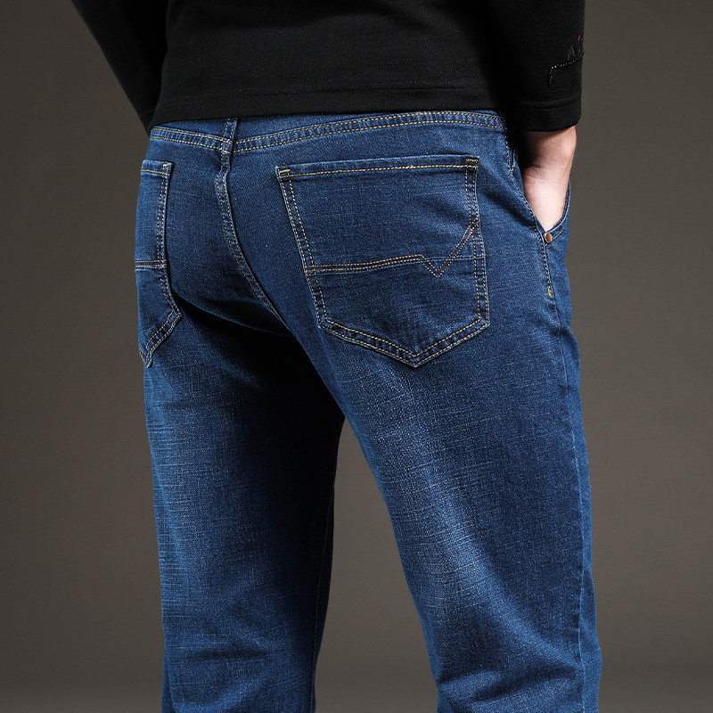 Autumn and Winter Men Jeans Men's Lax Stretch Stretch Fix Tide Spring and Autumn Casual Plus Trousers