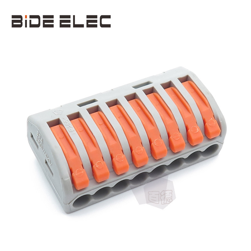 PCT-218G 8 holes universal grey wire connector wiring Quick wiring terminals 50 boxes