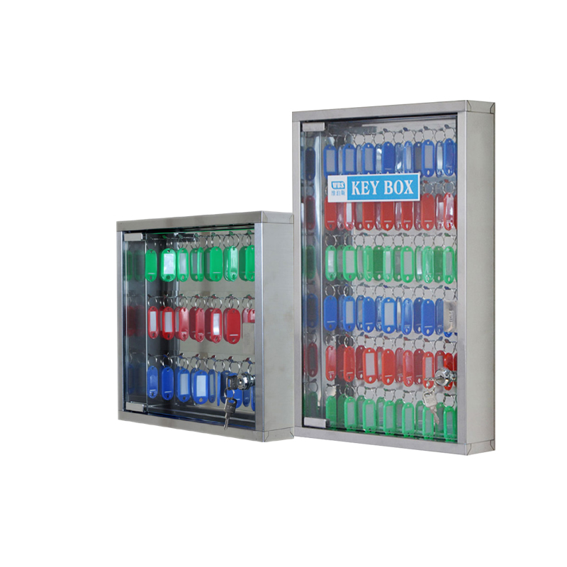 Wall-mounted multi-position stainless steel key glass transparent door with safety lock 48 bits key management box key box-Taobao