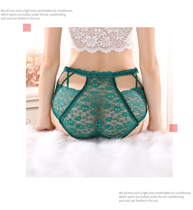 Quần lót nữ cao eo siêu mỏng trong suốt nóng bỏng tam giác Sao quần rỗng kích thước lớn béo mm thật shot đồ lót ibasic