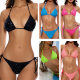 2025 New Sequin Bikini Women's Triangle Cross-Border Swimsuit Multi-Color Bikini Swimwear in Stock Bikini