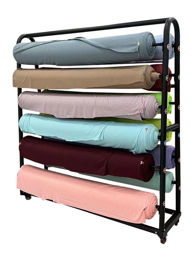 Textilstoff-Präsentationsständer, Inselständer, A-Rahmen, Stofffarbkarte, mobiler Musterständer, Tischdeckenständer, Lederständer, schwarz