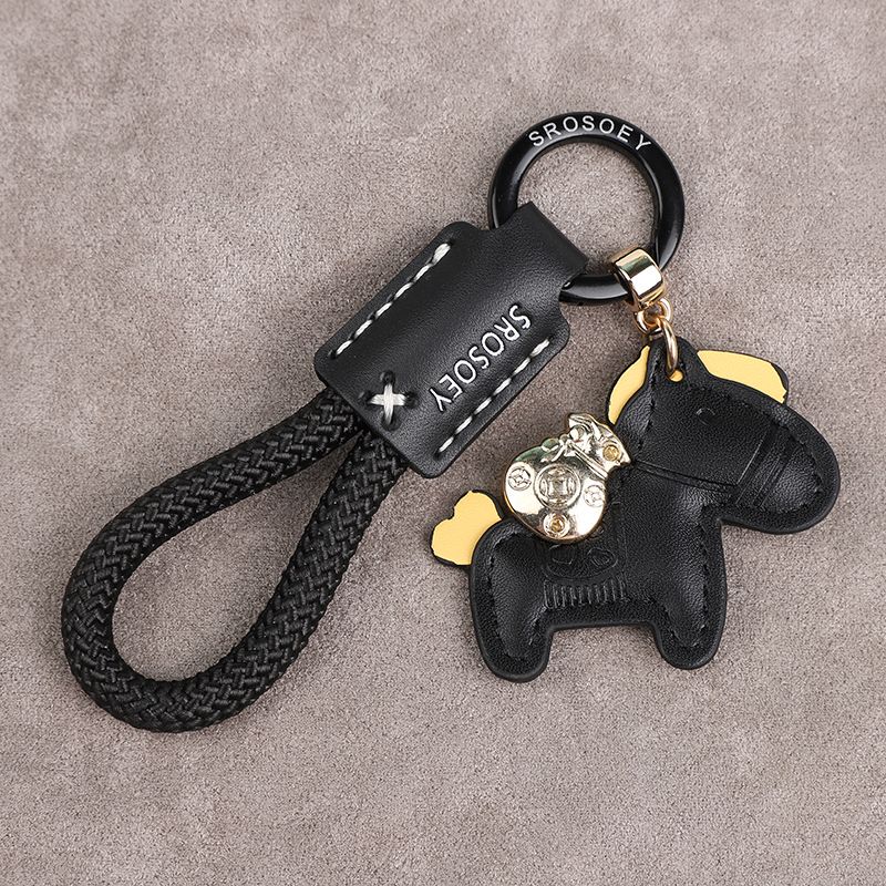 Handmade Genuine Leather Keychain Lanyard, Cowhide Key Pendant, Leather Cord, Xiaohongshu Car Accessory for Men and Women