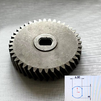 Zwilling Chef Machine Zkm301 Rounded Rectangular Hole Original Parts Metal Gear 40 Teeth Helical Gear Oval Hole