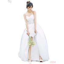 (Bai Xiaoxian) Travel photography light wedding dress sling 2024 new bride main wedding dress sling floor simple forest style summer