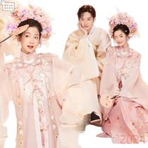 Photo studio retro theme Xunpu hairpin wedding style wedding photography new Chinese style photo shoot pink national style ancient costume Hanfu