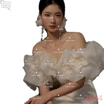 Photo Studio Photo Theme Costume Photography Fashion Korean Pictorial Image Photo Satin Slim Dress Stage Performance Costume