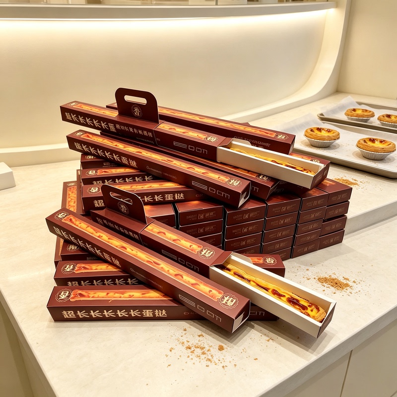 60cm Extra-Long Egg Tart Box, Thickened Material Baking Packaging Box, Disposable Portable Cake and Dessert Holder 60cm Extra-Long Egg Tart Box, Thickened Material Baking Packaging Box, Disposable Portable Cake and Dessert Holder