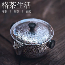Japanese treasure bottle sterling silver tea bowl teapot 999 sterling silver one silver full capacity 180ml lattice tea life
