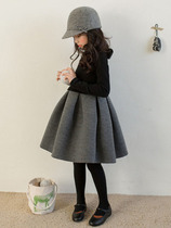 Hong Kong girls dress spring and autumn 2021 new Korean style plus velvet skirt children's clothing dress princess skirt