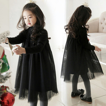 Hong Kong girls dress spring and autumn 2021 new foreign-style unkempt skirt in large children's long padded princess dress