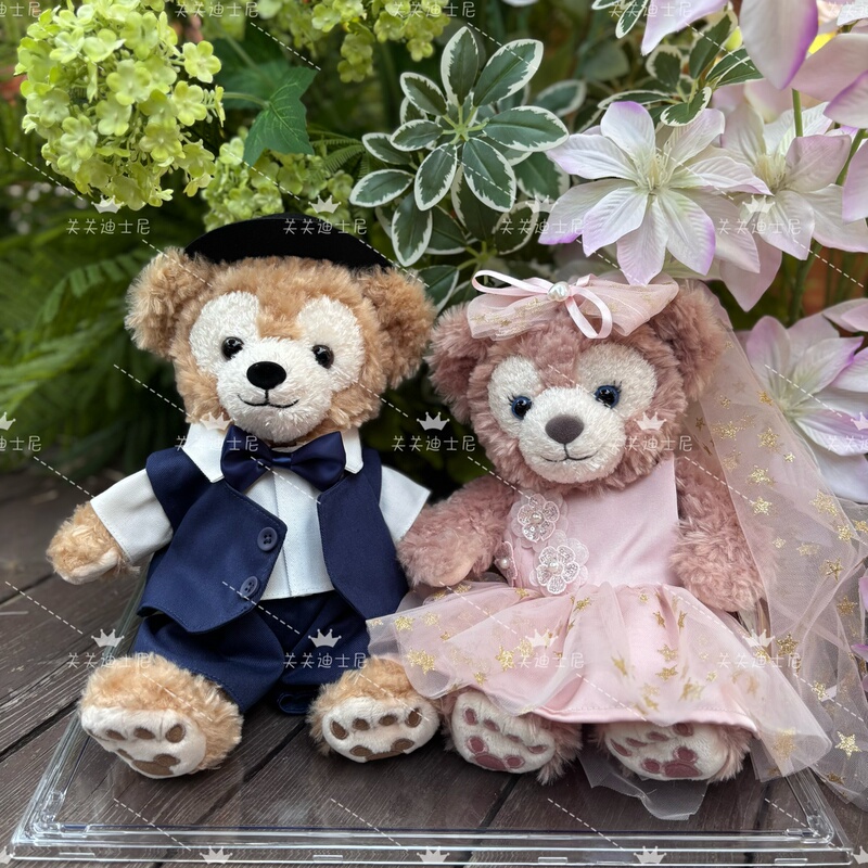 Shanghai Disneyland Christmas Duffy Bear and Shelliemay Plush Dolls Wedding Car Decoration Bed Dolls Shanghai Disneyland Christmas Duffy Bear and Shelliemay Plush Dolls Wedding Car Decoration Bed Dolls