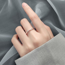 Ring cold wind high-end simple sterling silver female niche design light luxury adjustable non-fading opening index finger ring