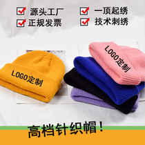 Star de même style Knitted Hat Custom Embroidery LOGO Six Pieces Thickened Cold Hat Anti-Chill Warm Wool Line Hat