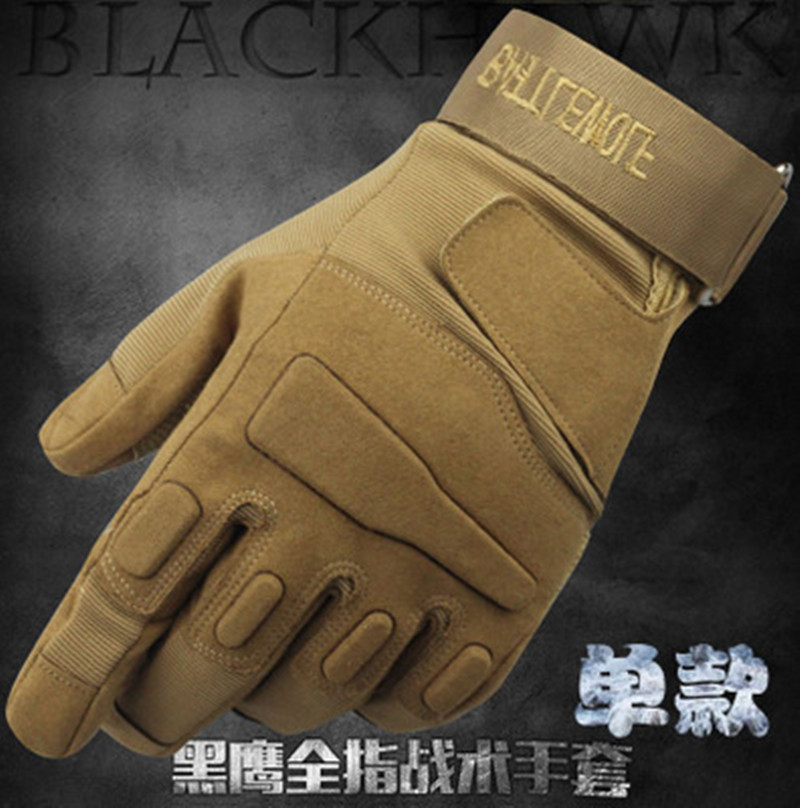 Special Forces full finger men's sports long finger gloves Black Hawk tactical outdoor riding training driving anti-skid protective gear
