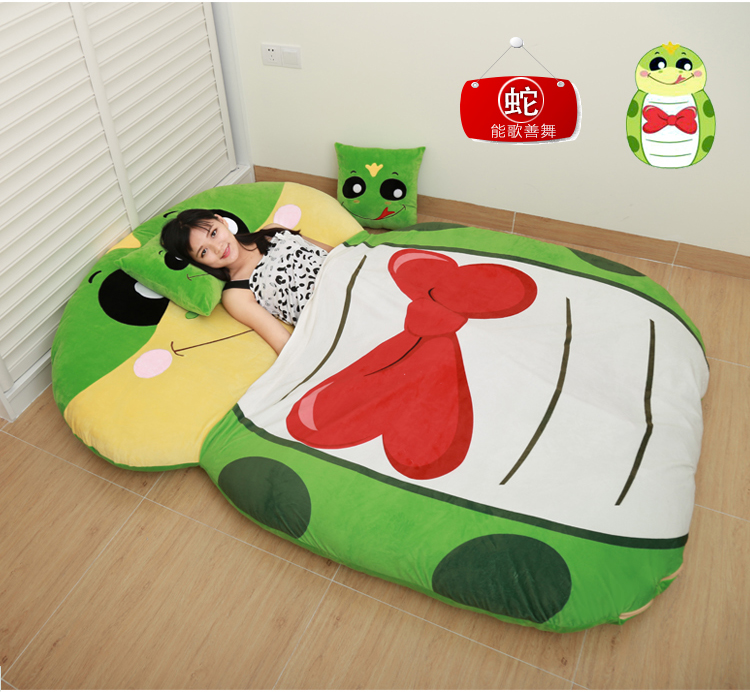 Creative Totoro Bed Lazy Sofa Bed Sheet Double 12 Zodiac Cartoon Tatami Nệm Phòng ngủ dễ thương Sofa nhỏ chăn ga gối đệm cưới