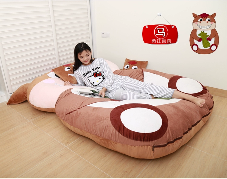 Creative Totoro Bed Lazy Sofa Bed Sheet Double 12 Zodiac Cartoon Tatami Nệm Phòng ngủ dễ thương Sofa nhỏ