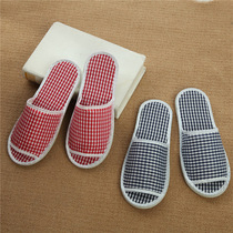 20 pairs of hotel B & B KTV disposable slippers lattice cloth cotton thick breathable non-slip hospitality summer