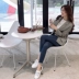 Mùa hè tùy chỉnh 2018 mùa thu mới Hồng Kông hương vị kẻ sọc retro sang trọng phù hợp với áo khoác thời trang Anh gió nữ