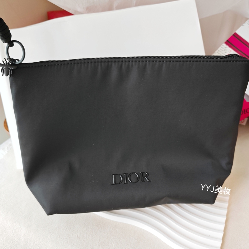 In Stock: Dior New Men's Cosmetic Bag with Zipper, Size 27*16cm, Super Practical!