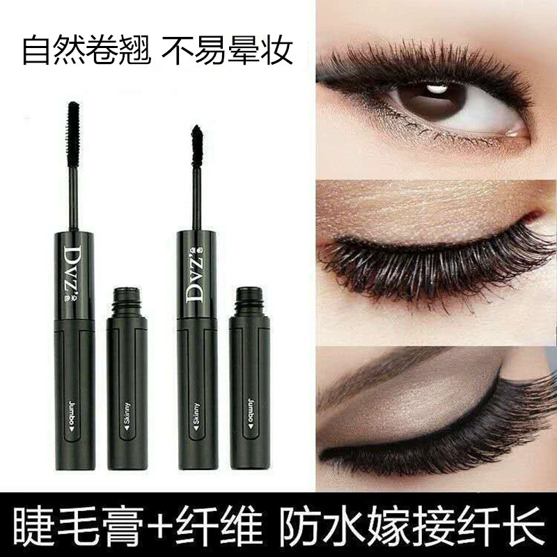 Hoa dài uốn xoăn mascara lỏng đôi đầu không thấm nước không ra rễ rõ ràng ghép dày và dài - Kem Mascara / Revitalash