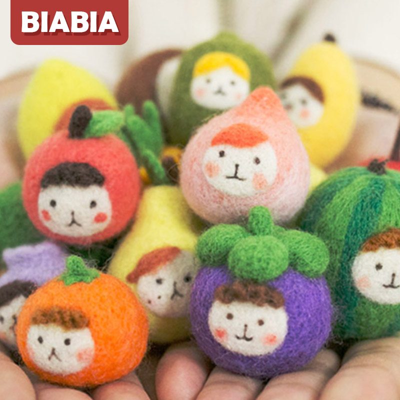 Biabia wool felt wool felt diy material pack original handmade 2019 fruit mangosteen blueberry banana