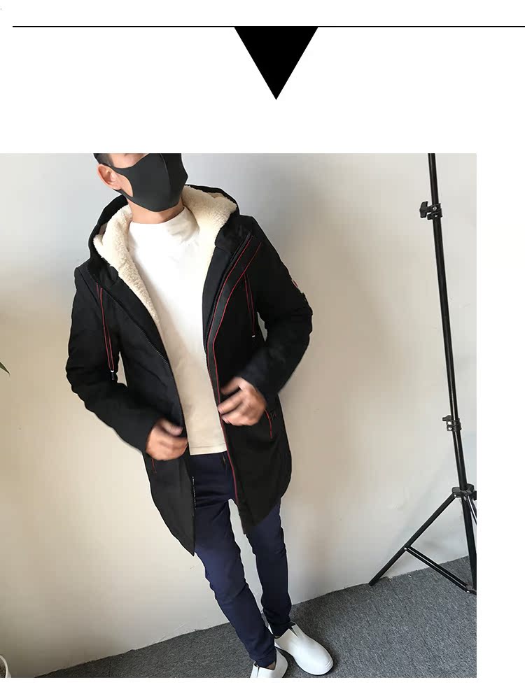 Áo khoác cotton nam dài lông cừu mùa đông Quần áo cotton nam 2018 áo khoác cotton mùa đông mới cộng với áo khoác nhung dày mùa đông áo parka nam
