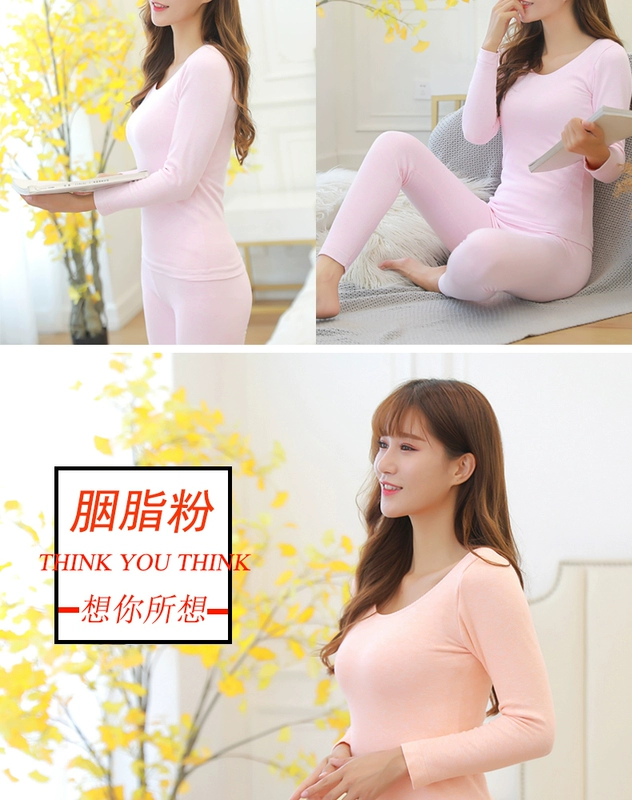 Đồ lót nữ sinh viên mùa thu đông mới cơ sở và áo khoác cashmere ấm áp cổ tròn Áo len cotton dày ấm áo giữ nhiệt lót lông