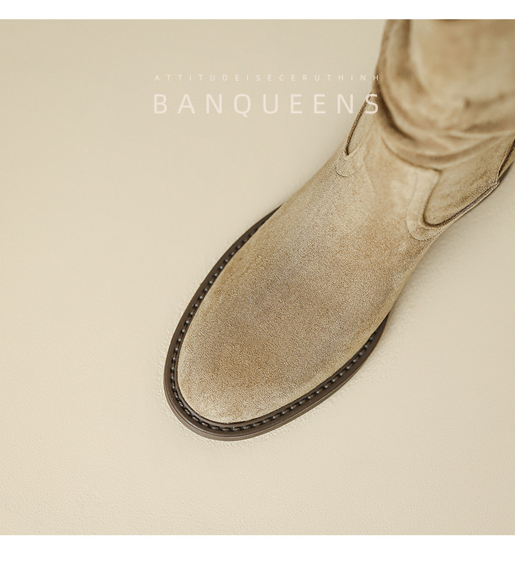 Западные Boots 真皮版！半曲西部牛仔靴2025年秋季美拉德短靴子中筒靴堆堆靴女靴