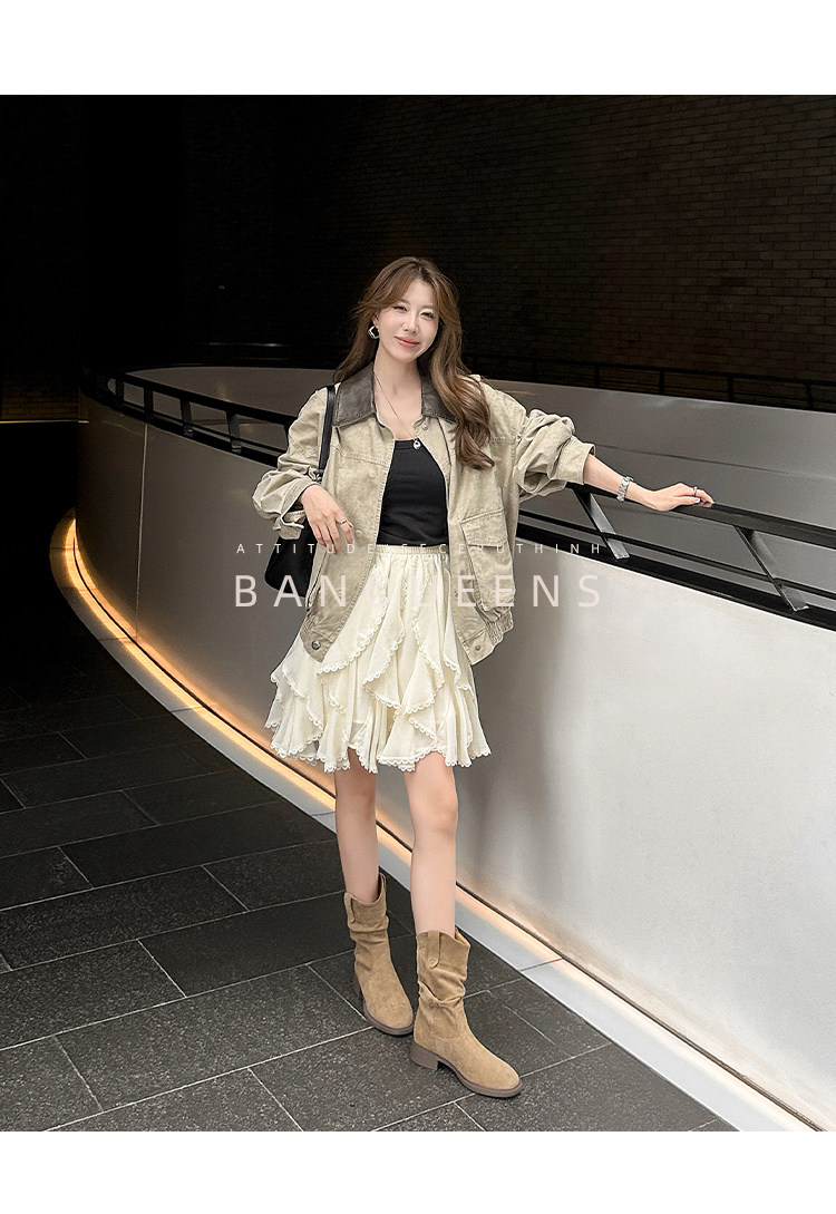 Западные Boots 真皮版！半曲西部牛仔靴2025年秋季美拉德短靴子中筒靴堆堆靴女靴