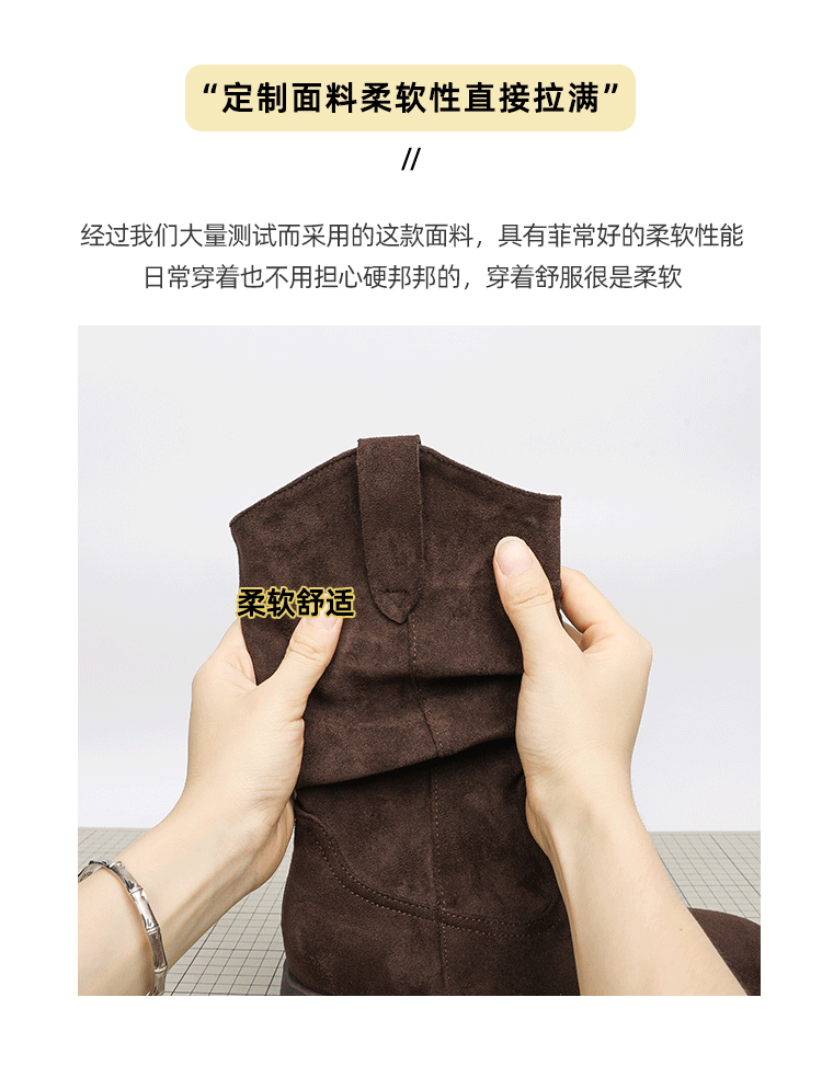 Западные Boots 真皮版！半曲西部牛仔靴2025年秋季美拉德短靴子中筒靴堆堆靴女靴