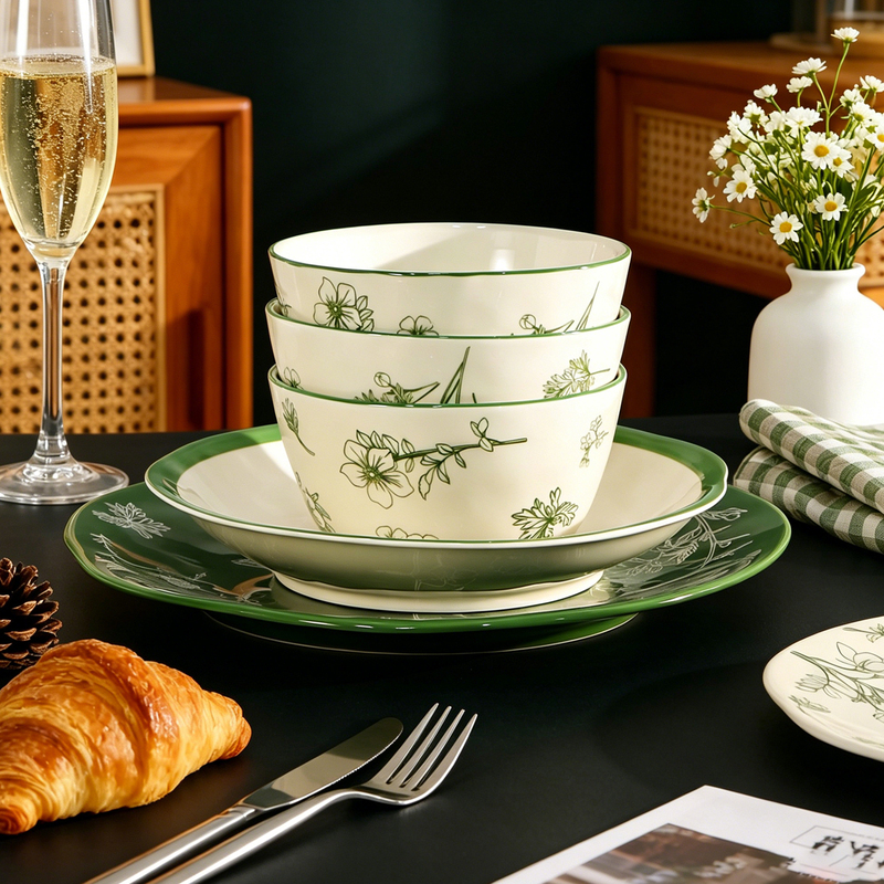 Shuojia Ceramic Bowl for Home Use 2025 New Model Food-Grade High-Value Chinese Tableware Eating Bowl and Dish Set Shuojia Ceramic Bowl for Home Use 2025 New Model Food-Grade High-Value Chinese Tableware Eating Bowl and Dish Set