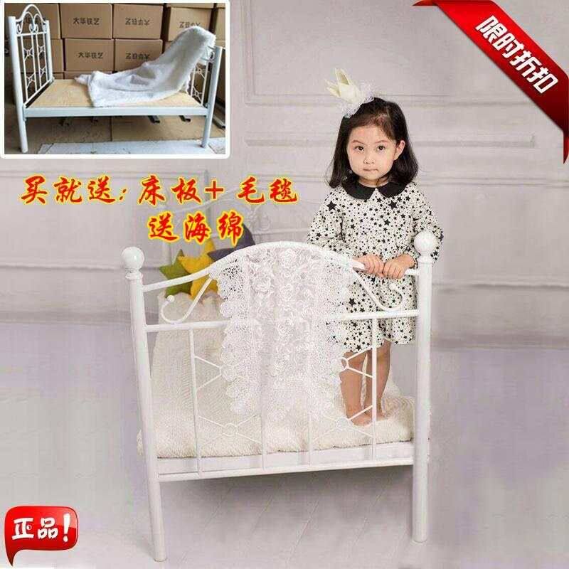 Children's photography props bed Children's wrought iron bed Photo studio real scene props bed Wrought iron real scene bed versatile props