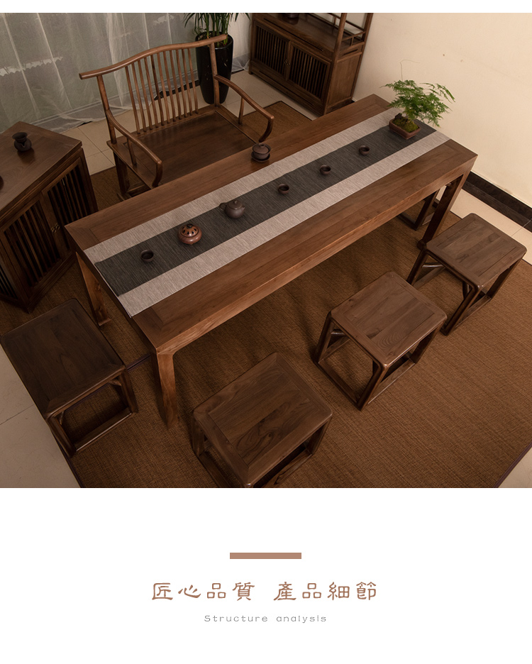 Zen tuổi gỗ elm bảng trà Trung Quốc và ghế kết hợp của văn phòng mới chủ trì bàn trà trà vận chuyển đồ nội thất phòng trà - Bàn trà bàn phòng khách hiện đại