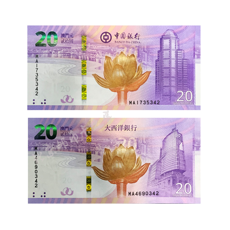 Macau's 20th anniversary 2019 Return to the Commemorative Coin 2 sets of four - year Chinese Bridge Banknote Return to Commemorative Coin