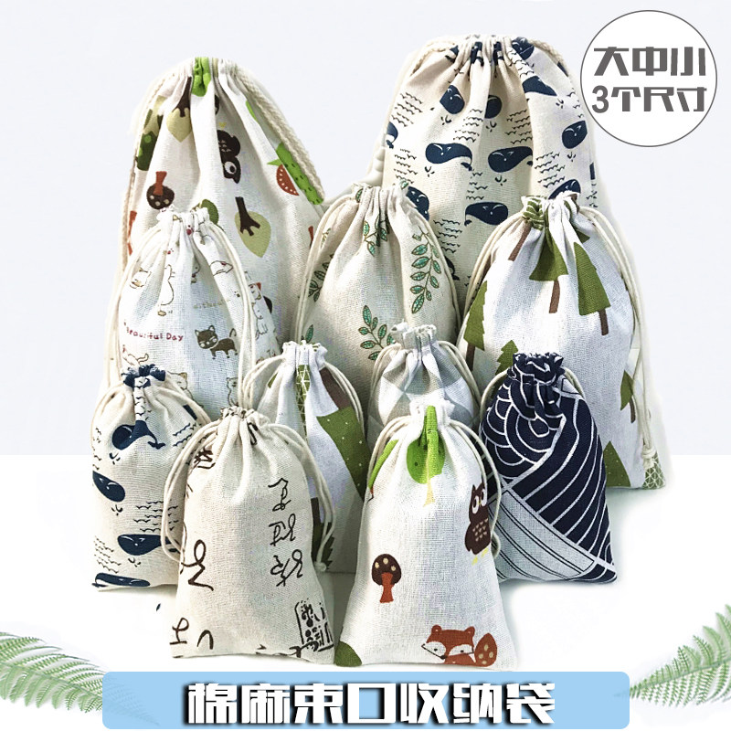 Cotton Linen Drawing Rope Bunch Pocket Students Small Cloth Bag Sub Dorm Hostel Seminal bags Bags Travel Cashier Bags Dust bags