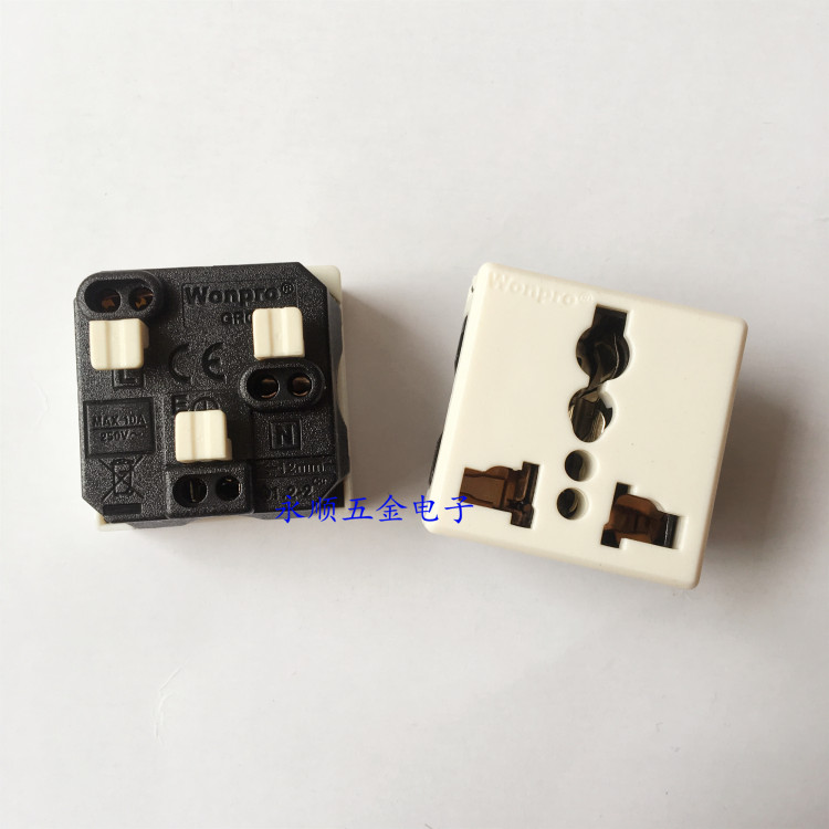 Wonpro does not fall 10A 250V functional bond socket core module panel R4 three - hole three - plug - in line