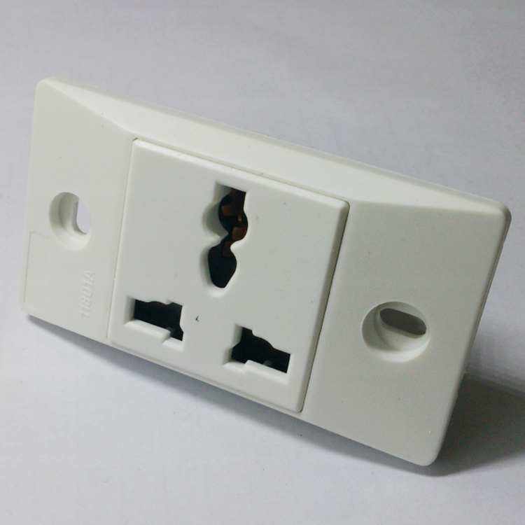 Industrial pipeline aging power socket panel one three - hole two - hole 11801A narrow plate 10A three - plug