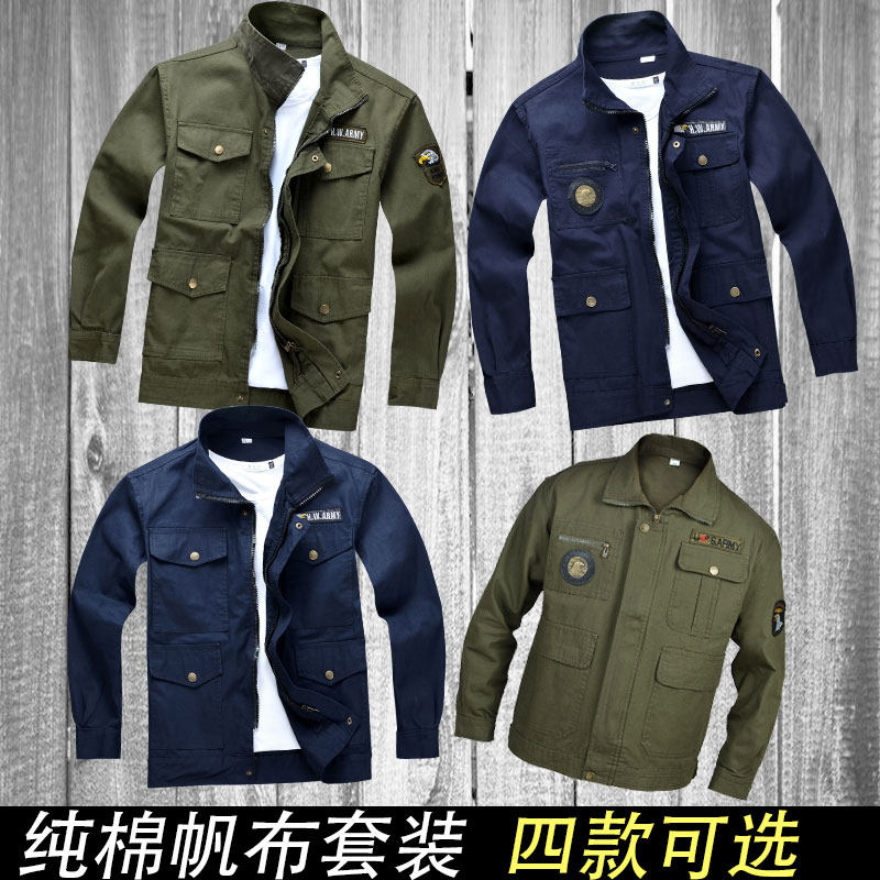 New camouflan suit for men and women pure cotton abrasion resistant work clothes anti-scalding long sleeve uniform for training and labor Spring and autumn tooling