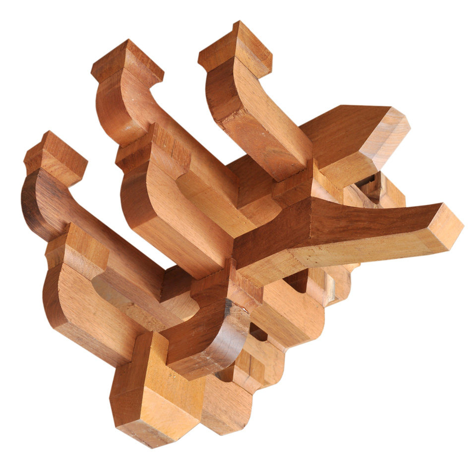 Chinese imitation antique decoration wood carving temple landscaped door building ancient building teaching model assembly su solid wood hopper arch custom