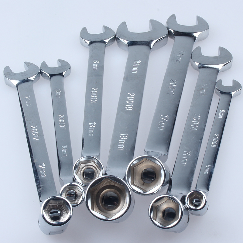 Ling Bu wrench Movable head sleeve dual-use wrench 8-22mm sleeve open plum wrench auto repair tools