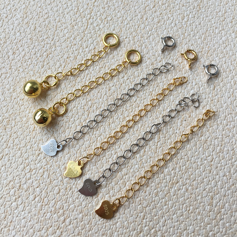925 sterling bạc chuỗi mở rộng chuỗi xương đòn mở rộng chuỗi vòng đeo tay vòng chân chuỗi mở rộng chuỗi đuôi phụ kiện dây - Vòng chân lắc chân vàng pnj