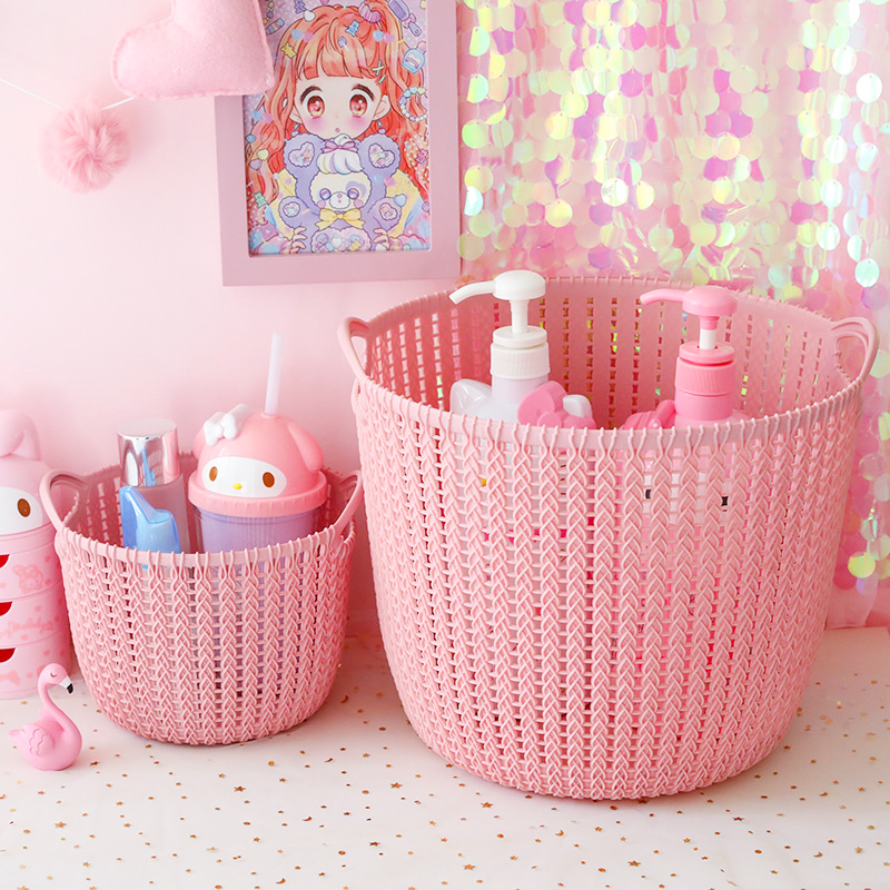 Girls' heart desktop receives basket for simple desktop collection basket cosmetics debris and packs basket props