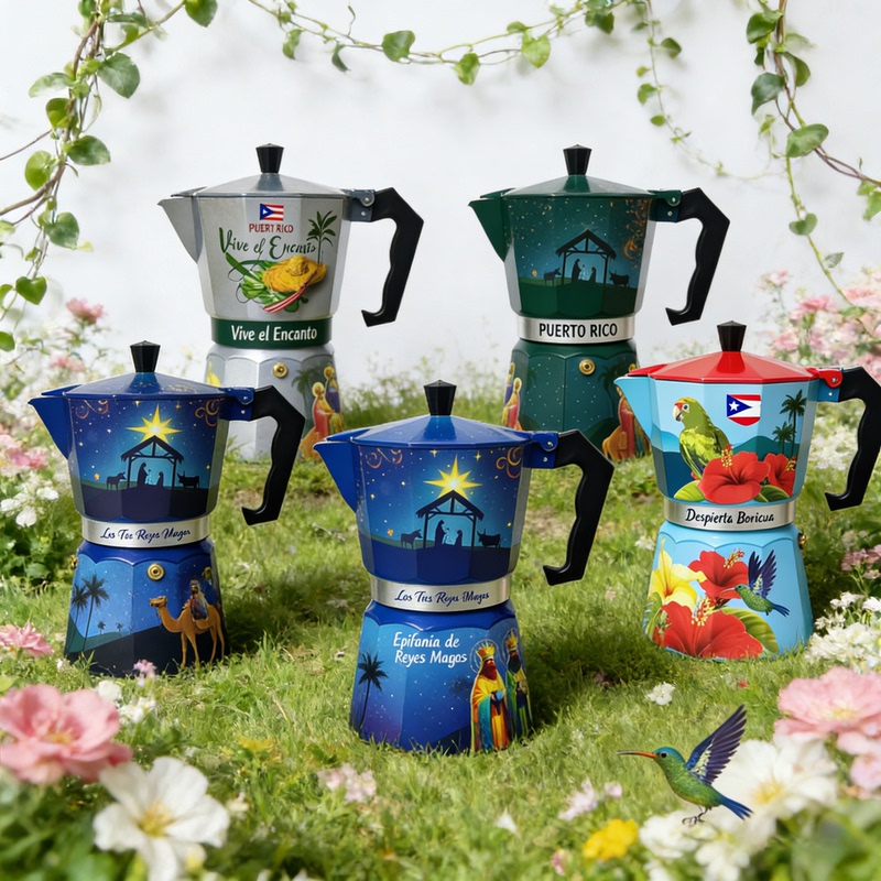 Model House Decorations Italian Single-Valve Coffee Pot Classic Octagonal Pot/Cabinet Kitchen Supplies Dining and Kitchenware Decorations