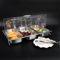 304 stainless steel food display tray rack with lid hotel tableware buffet cooked food salted dish tray commercial