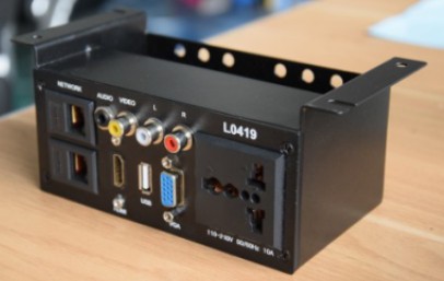 Multimedia desktop socket multifunction desktop table surface socket free of drilling clamp with surface desk surface socket